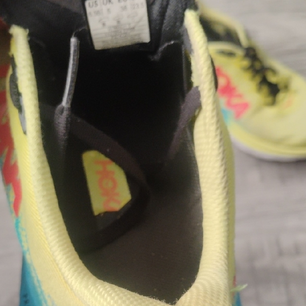 Hoka Mach 5 Sneakers in Yellow and Teal Women's Size 6.5B - Picture 12 of 12